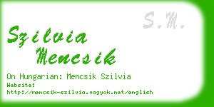 szilvia mencsik business card